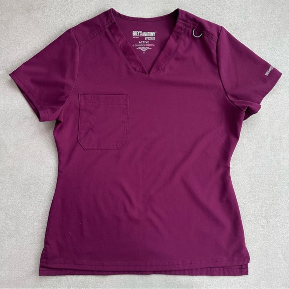 Grey's Anatomy Tops - Grey's Anatomy Women's Active V Neck Scrub Top. Small. Maroon